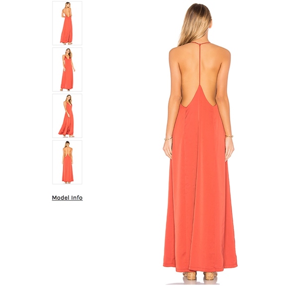 by the way Rust Red Satin Maxi Dress NWT Sz Small - Picture 8 of 8